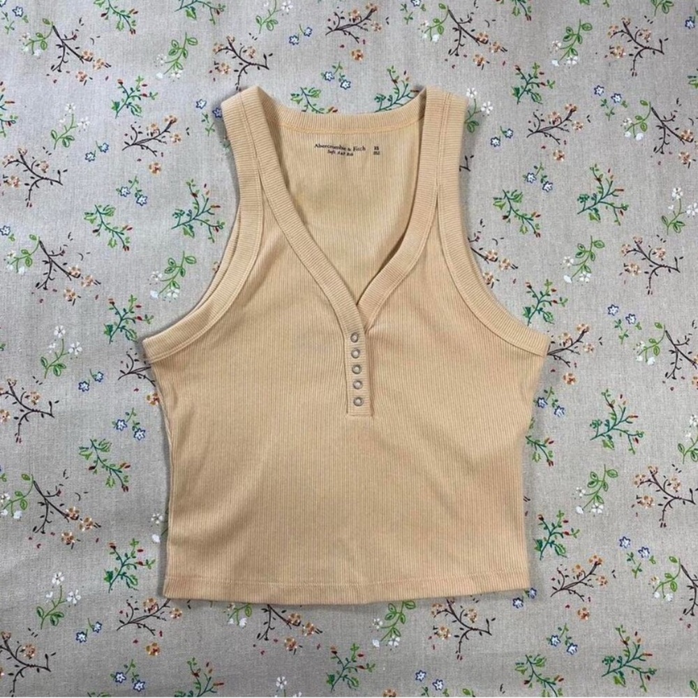 Tan Ribbed Tank Top